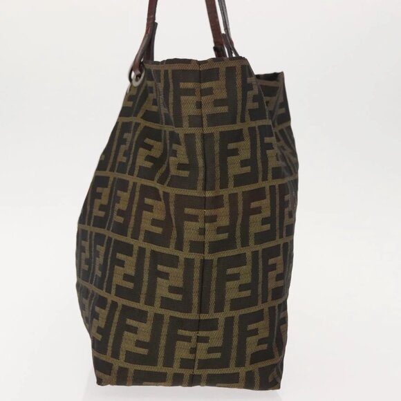 FENDI Zucca Canvas Tote Bag Black Brown Auth 150031 - Picture 6 of 16